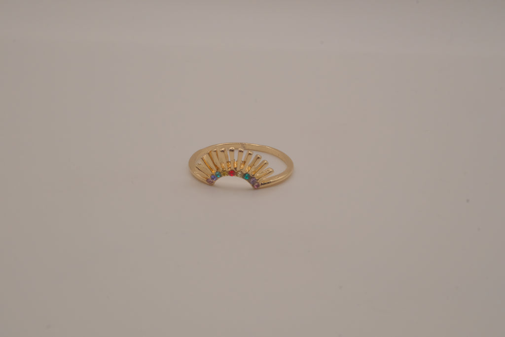 Sunburst Multi colored stackable Ring