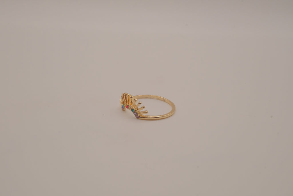 Sunburst Multi colored stackable Ring