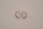 Sterling silver twist swirl glitter hoop earrings