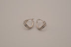 Sterling silver twist swirl glitter hoop earrings