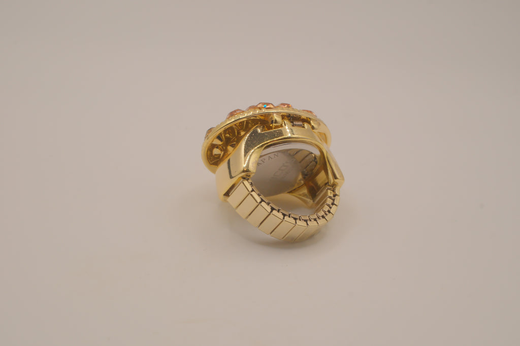 Chico's gold-tone flip-top ring watch