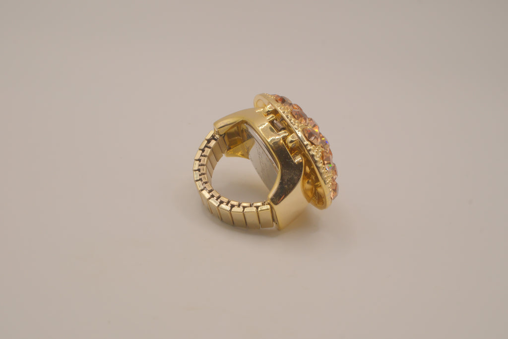 Chico's gold-tone flip-top ring watch
