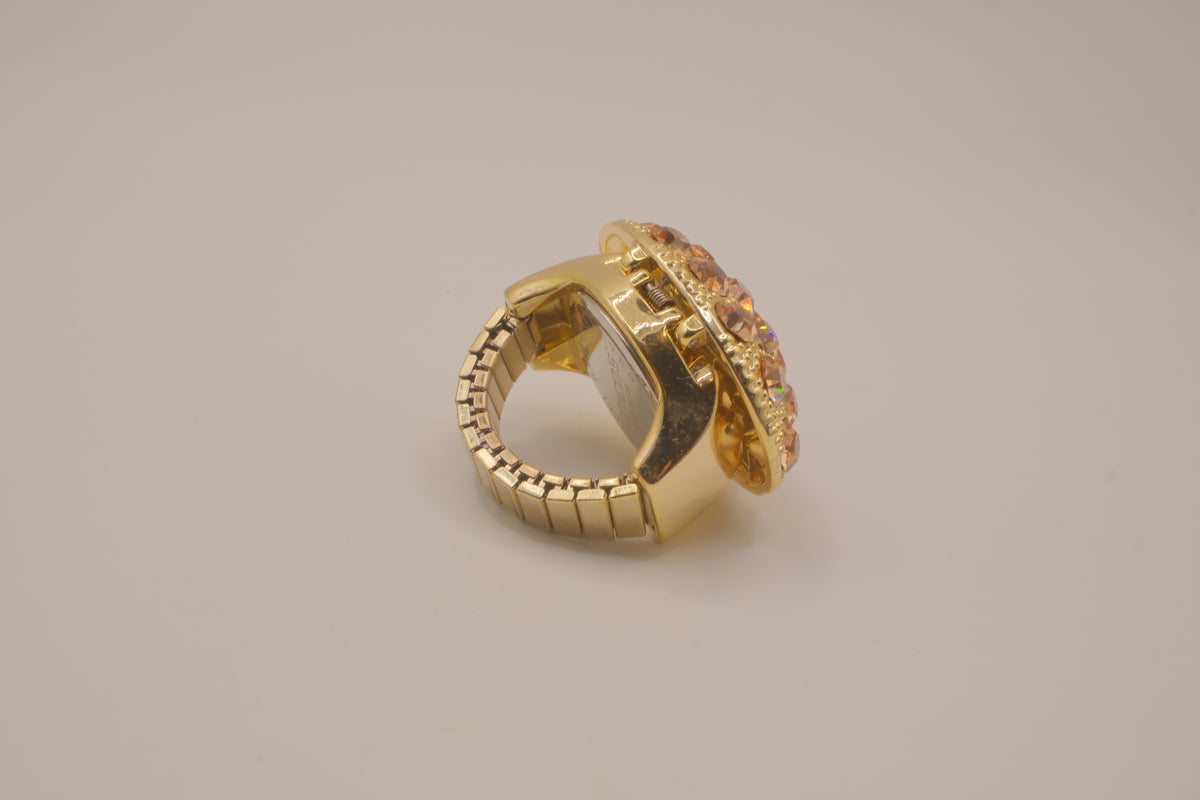Chico's gold-tone flip-top ring watch