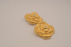 Vintage gold-tone Maltese cross style clip-on earrings