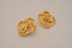 Vintage gold-tone Maltese cross style clip-on earrings