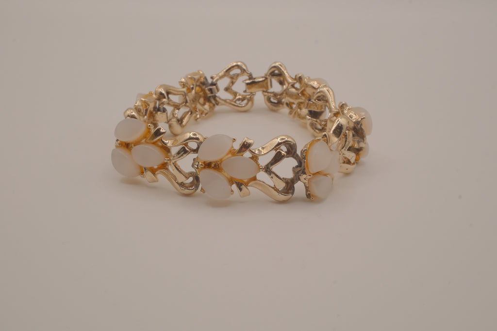 Vintage mid-century articulated panel link bracelet