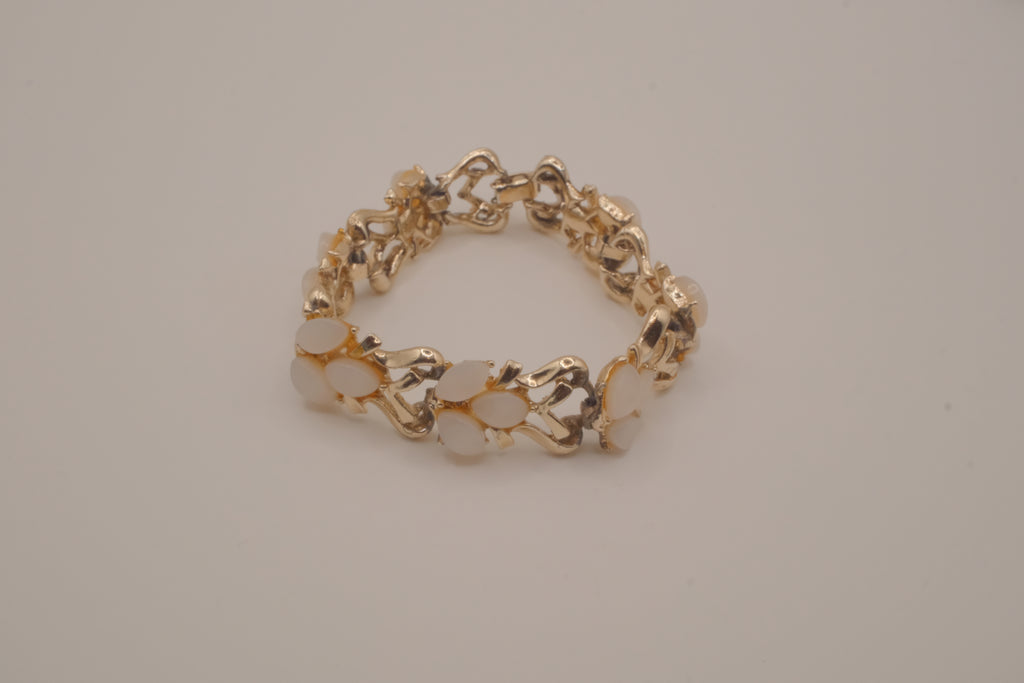 Vintage mid-century articulated panel link bracelet