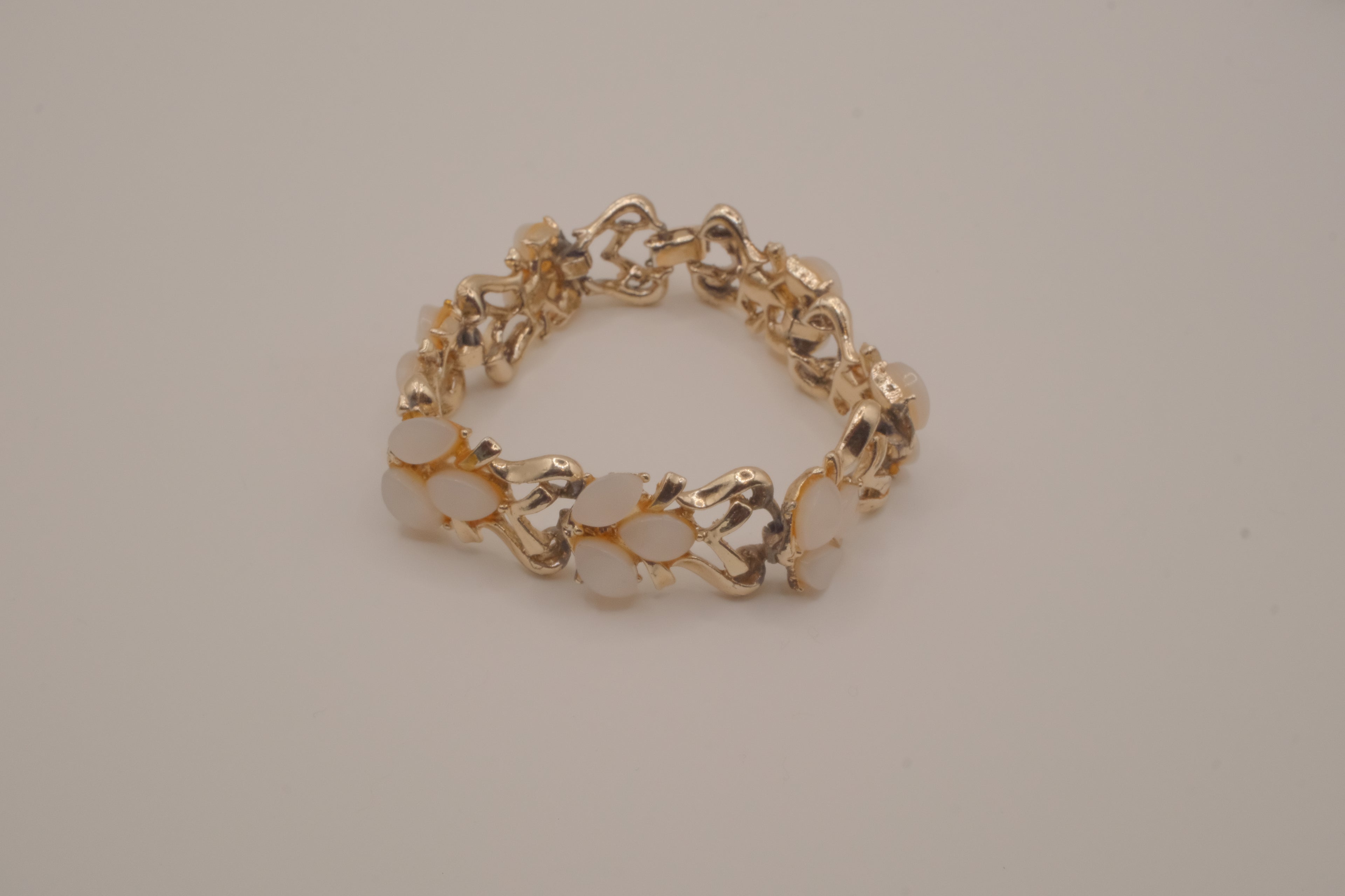 Vintage mid-century articulated panel link bracelet