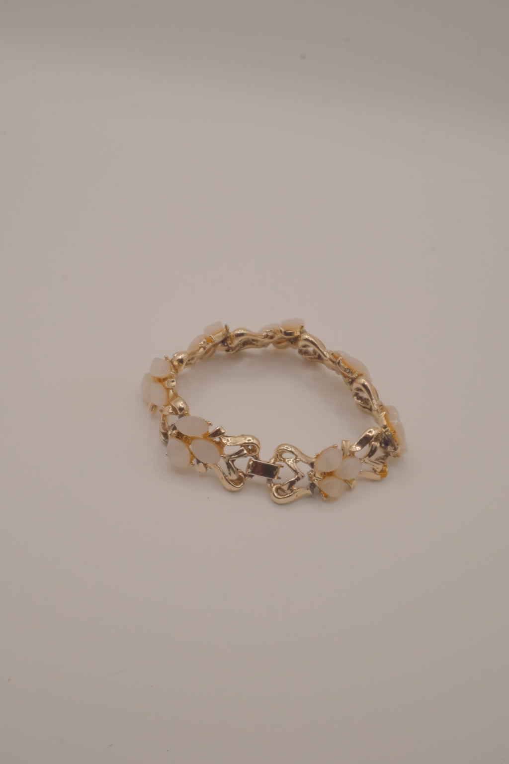 Vintage mid-century articulated panel link bracelet