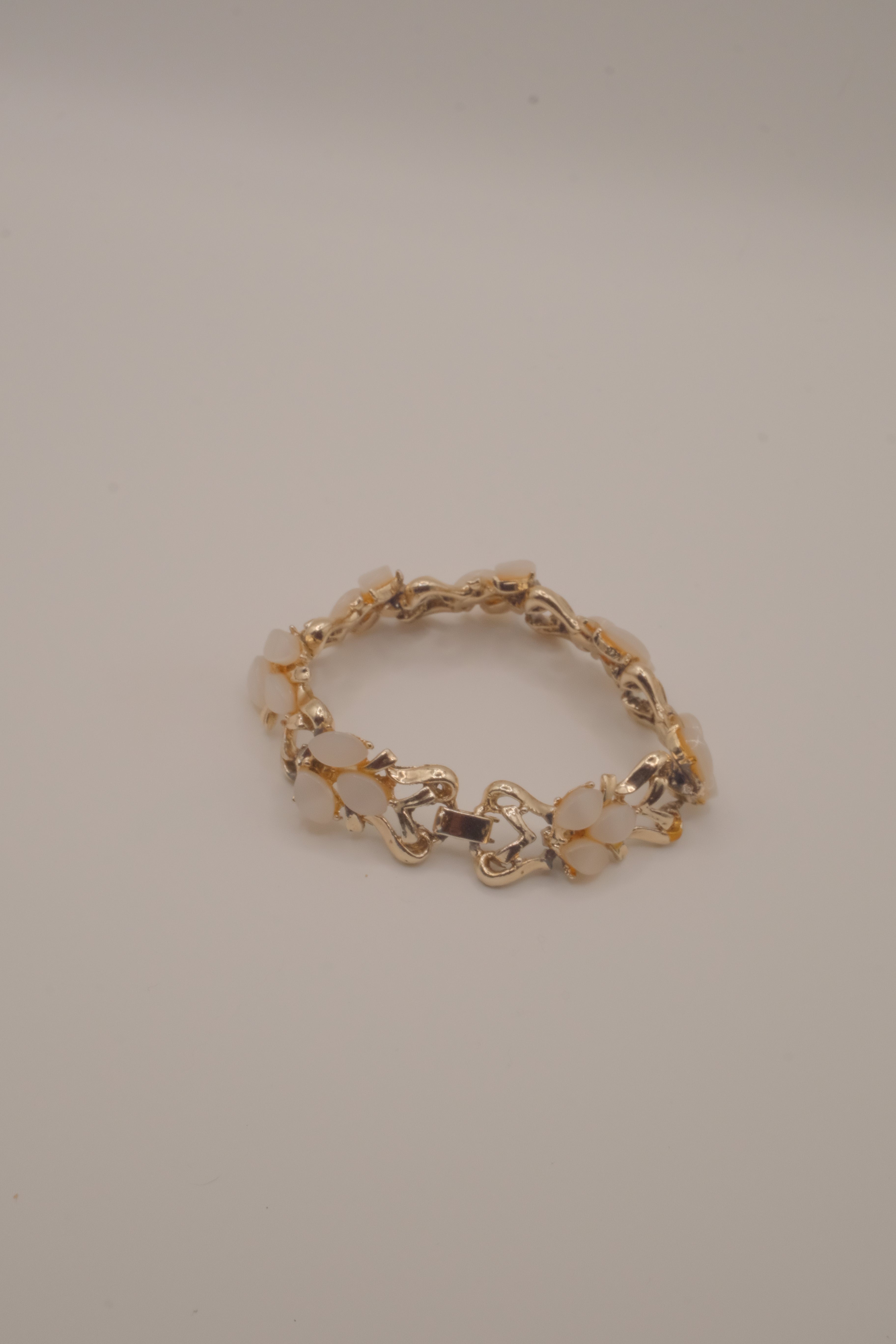 Vintage mid-century articulated panel link bracelet