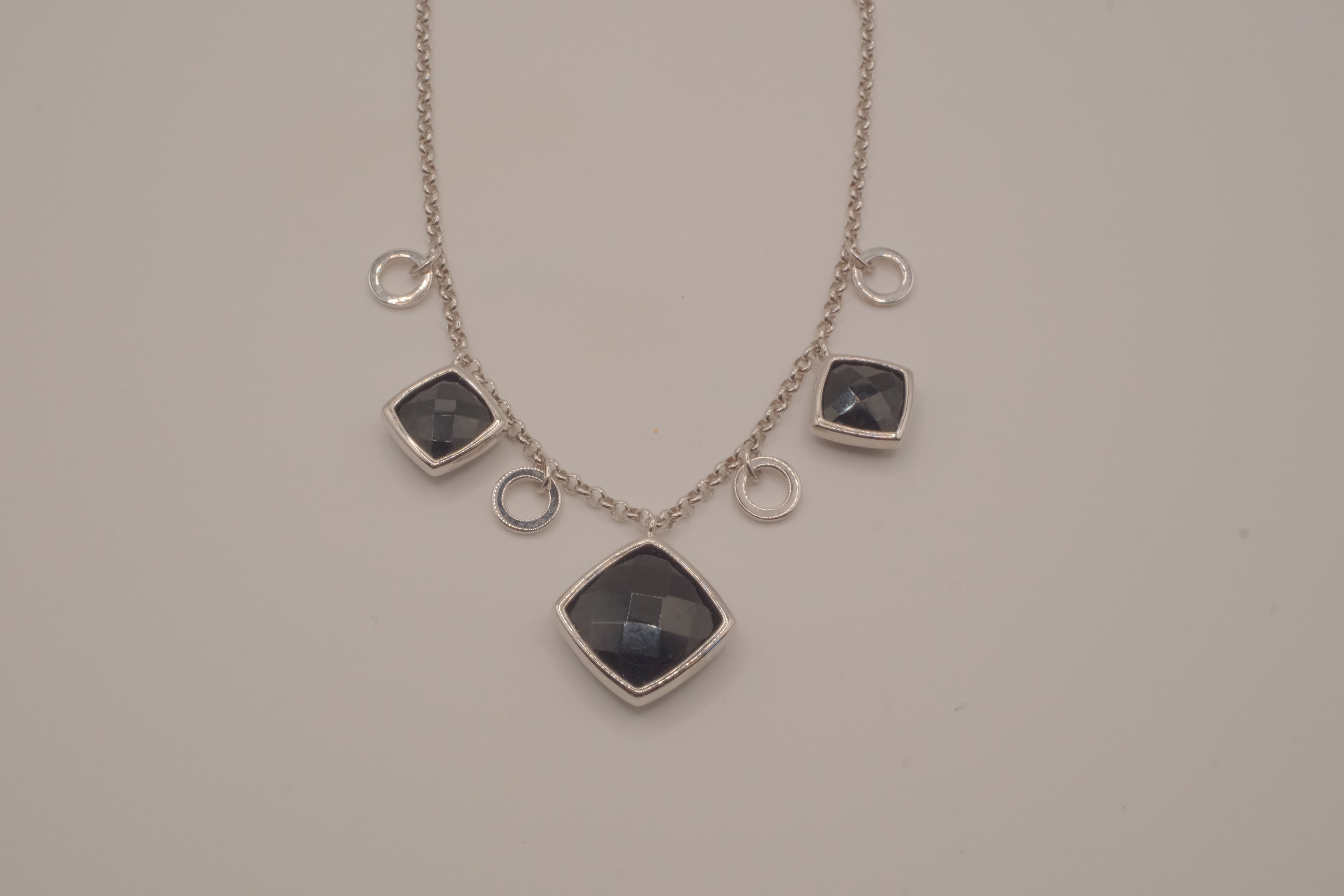 Sterling silver multi-pendant drape necklace