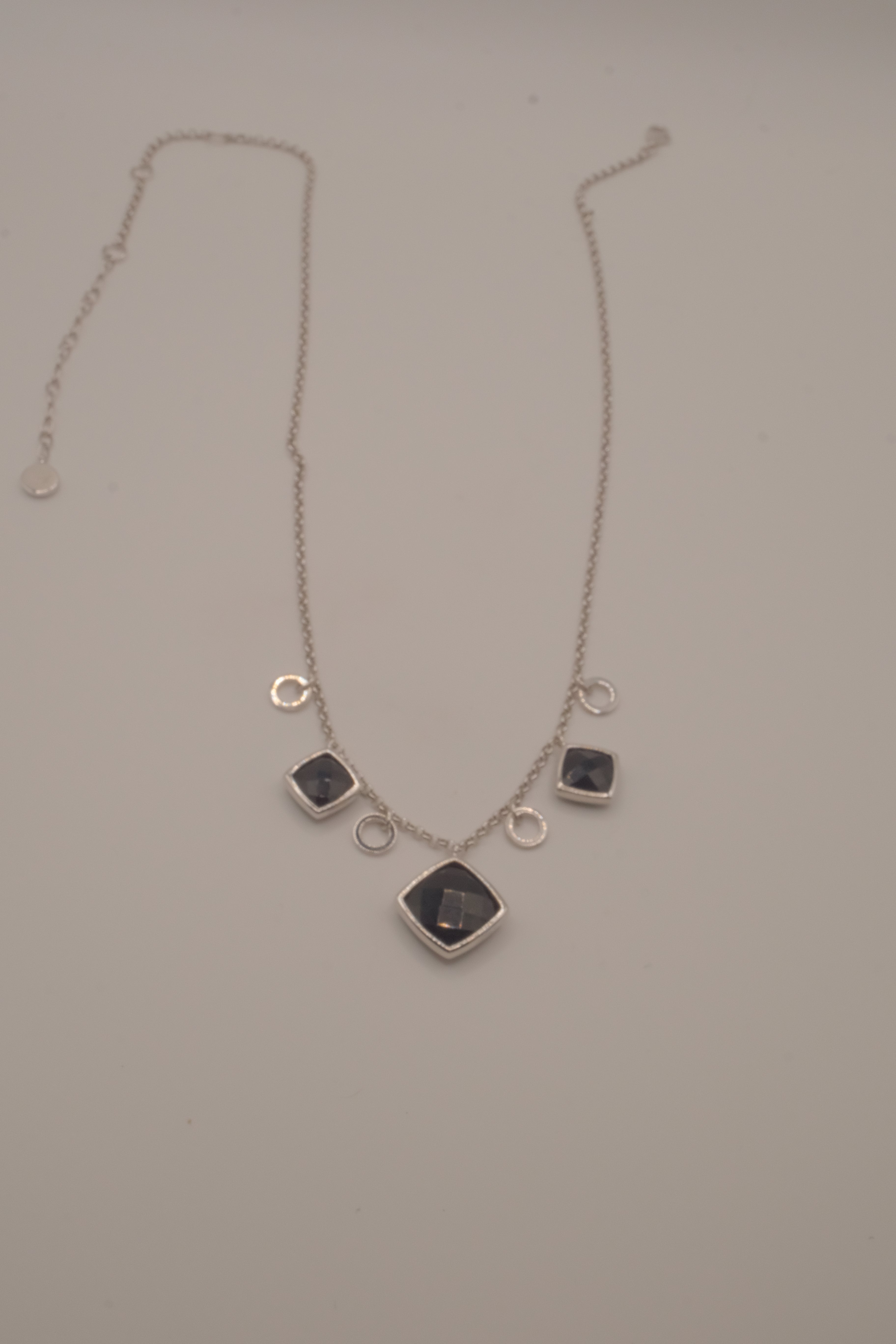 Sterling silver multi-pendant drape necklace