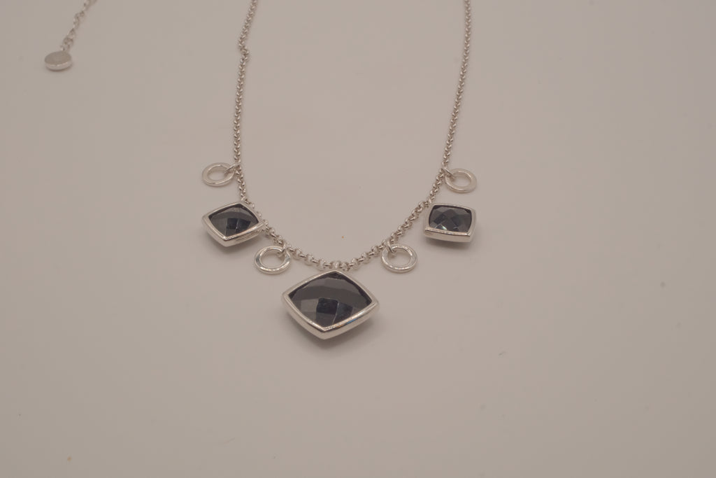 Sterling silver multi-pendant drape necklace