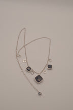 Sterling silver multi-pendant drape necklace