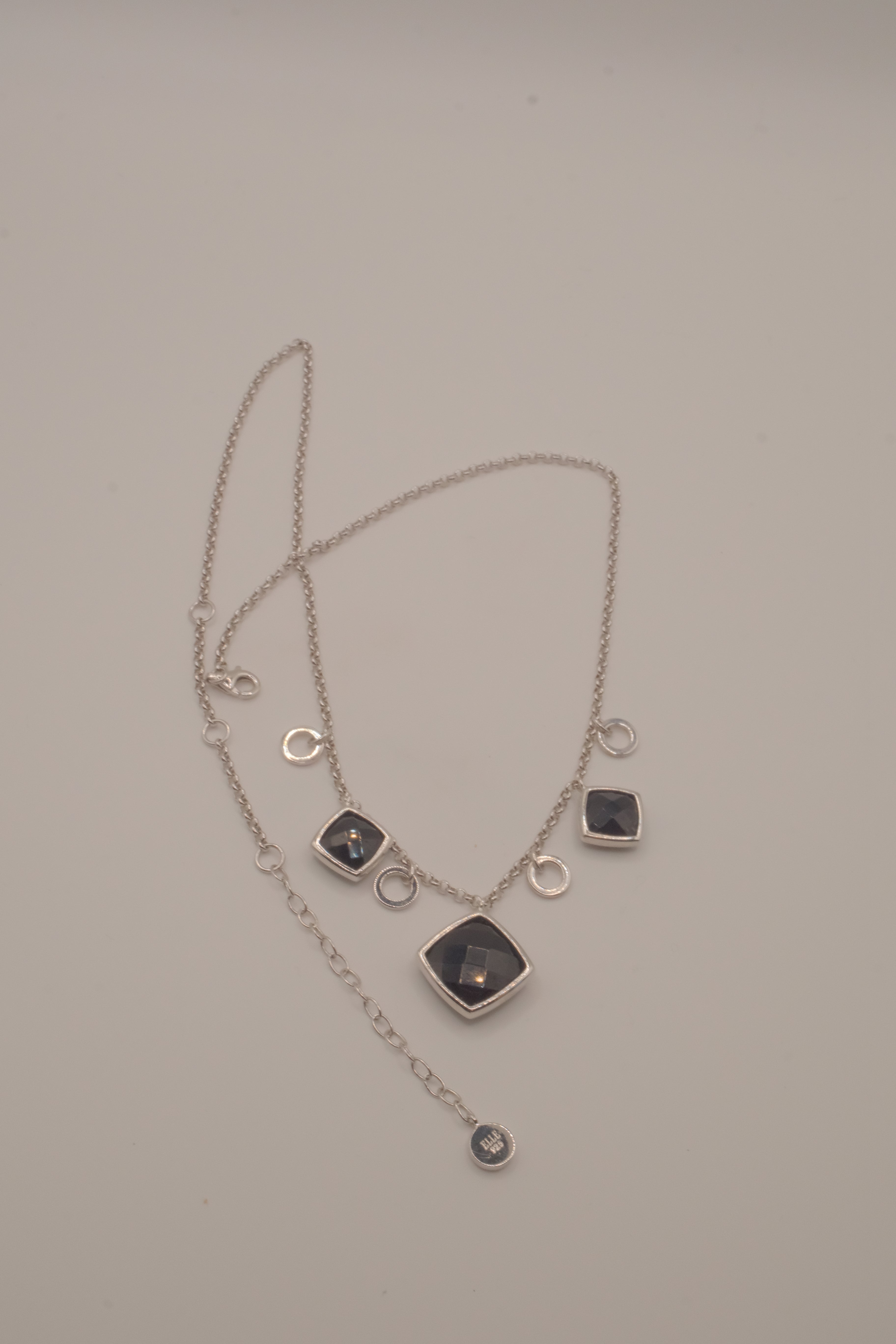Sterling silver multi-pendant drape necklace