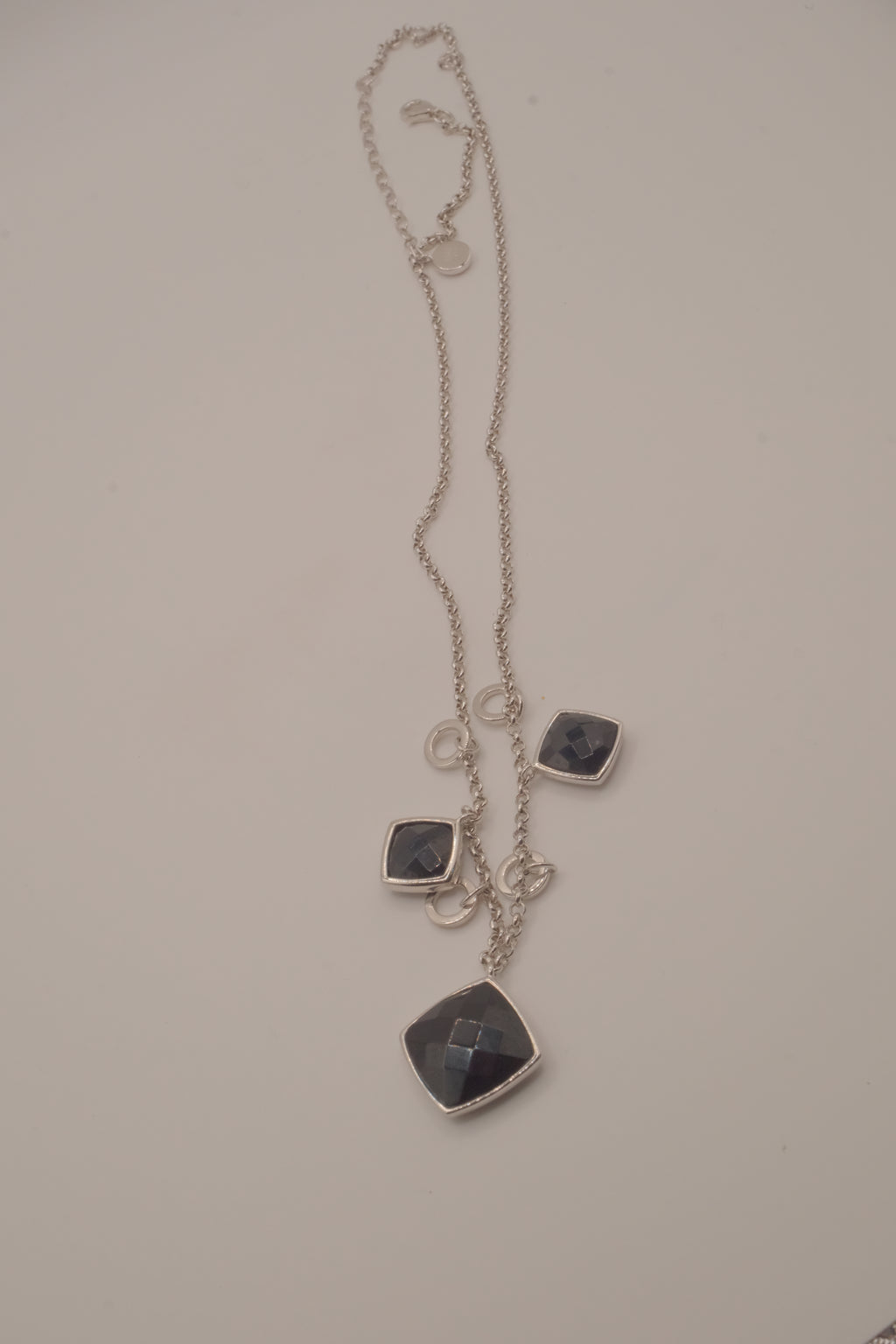 Sterling silver multi-pendant drape necklace