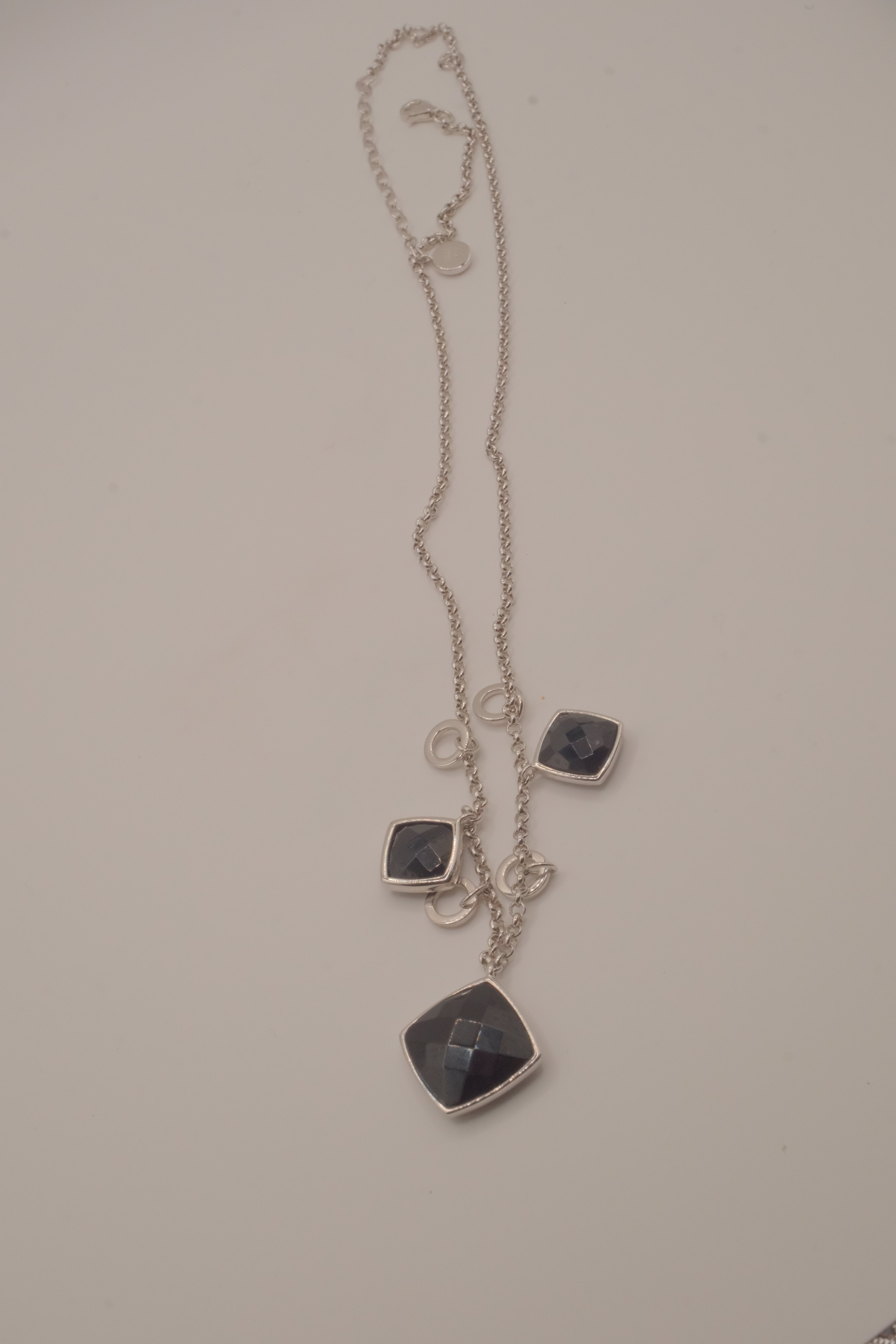 Sterling silver multi-pendant drape necklace
