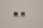 Sterling silver green malachite stud earring&nbsp;