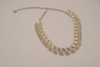 Vintage mid-century silver-tone chevron collar necklace
