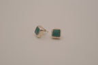 Sterling silver green malachite stud earring&nbsp;