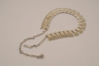 Vintage mid-century silver-tone chevron collar necklace