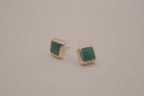 Sterling silver green malachite stud earring&nbsp;