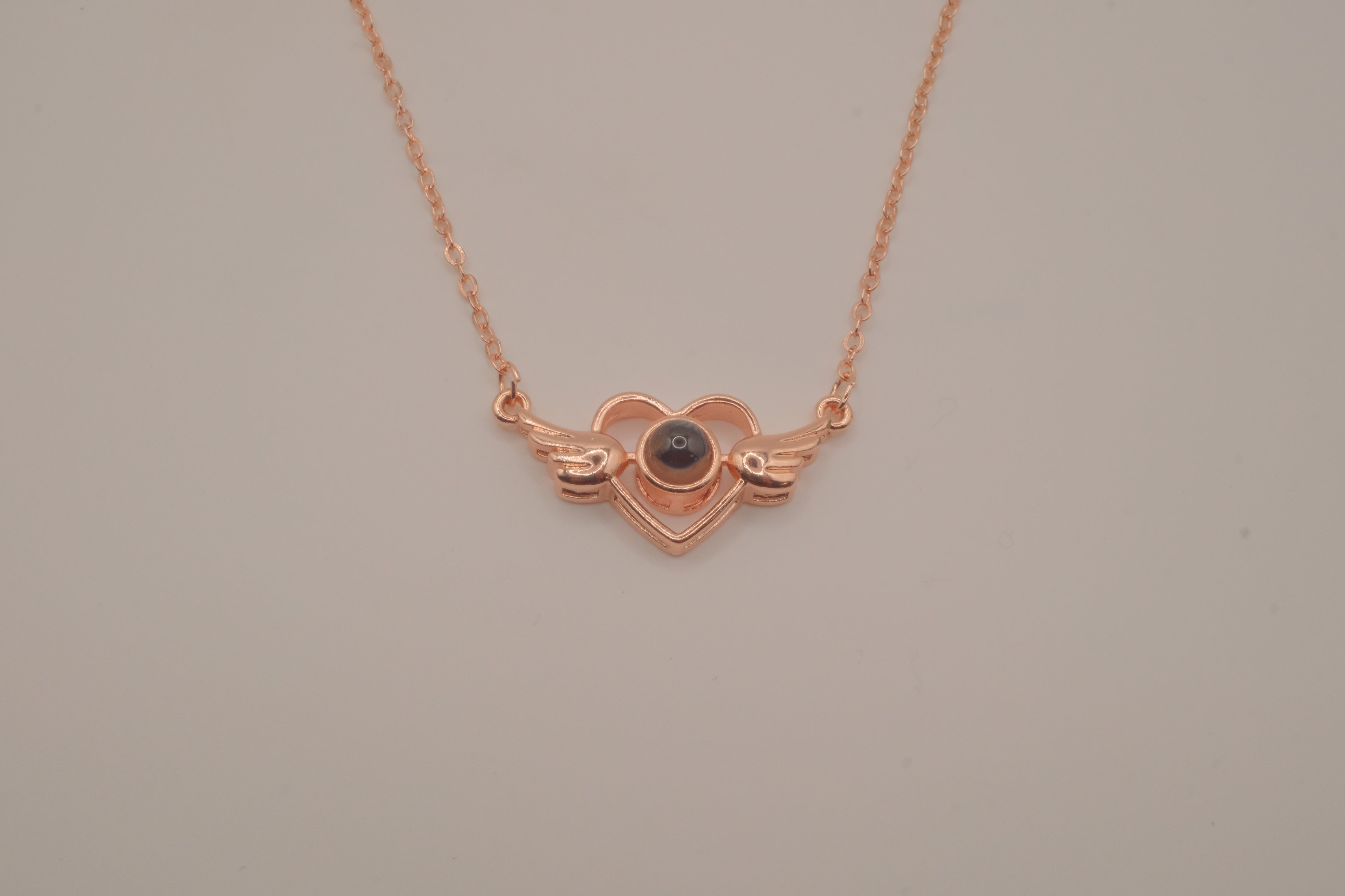 Sterling silver "I Love You" Angel Wings Heart necklace