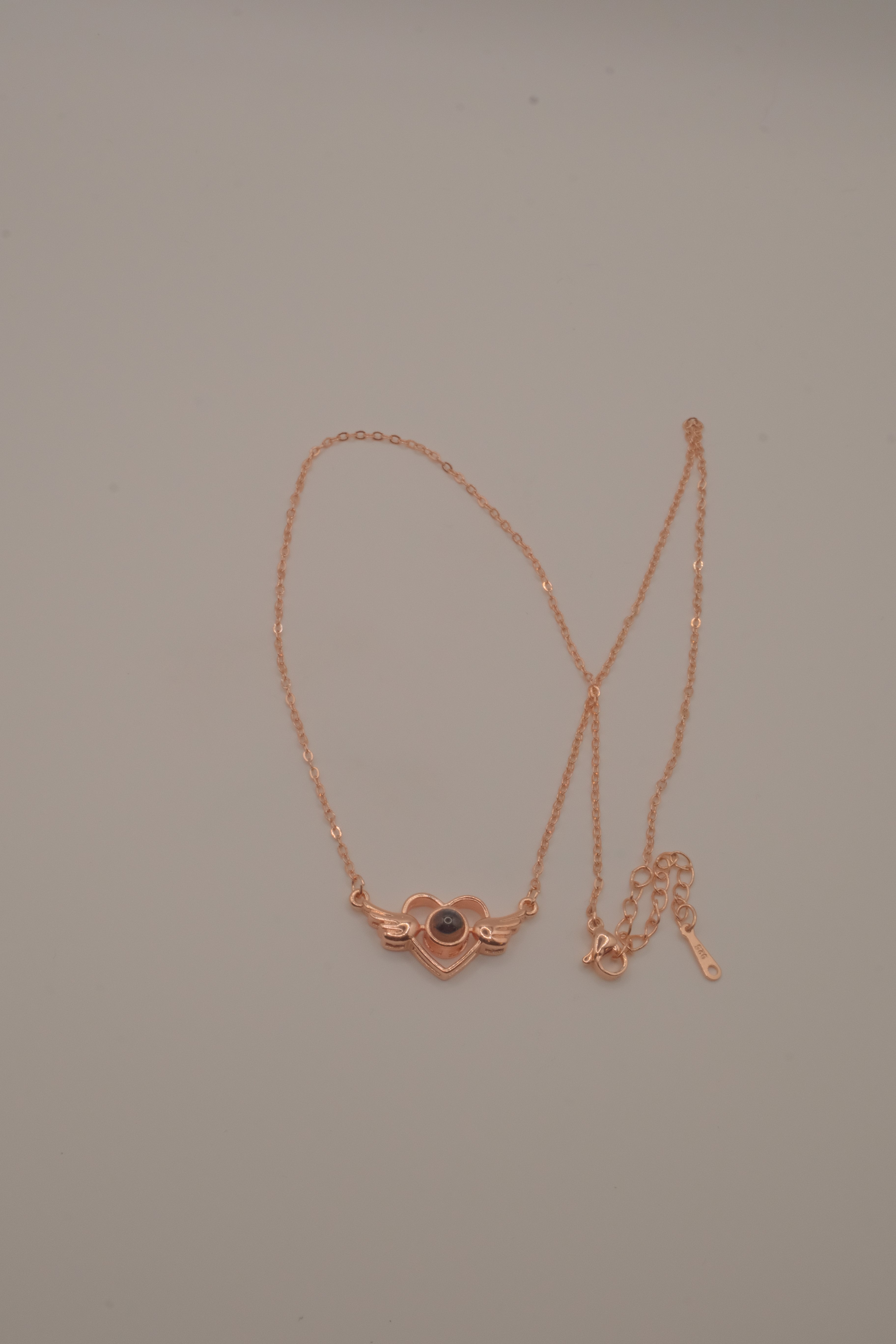 Sterling silver "I Love You" Angel Wings Heart necklace
