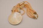 Vintage Mother of Pearl shell disk necklace