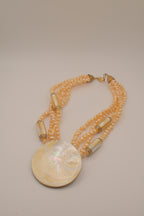 Vintage Mother of Pearl shell disk necklace
