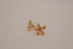 Gold tone flower stud earrings