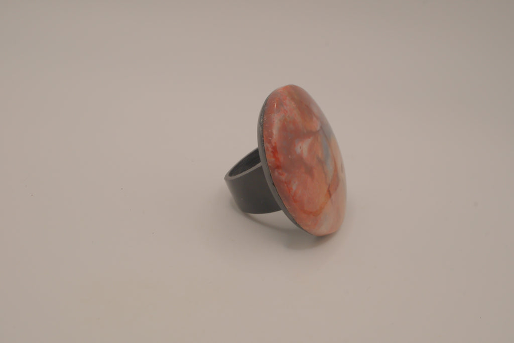 Oval stone statement ring