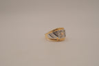 Vintage men's two-tone cocktail ring
