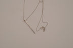Sterling silver vertical diamond bar pendant necklace