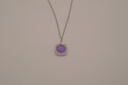 Elle sterling silver Purple halo pendant necklace