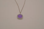 Elle sterling silver Purple halo pendant necklace