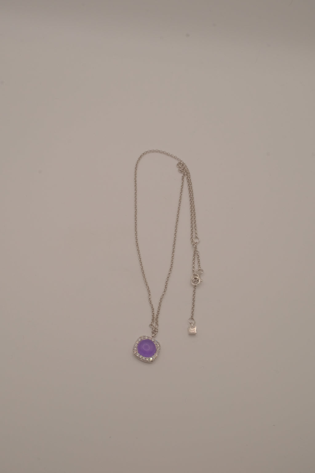 Elle sterling silver Purple halo pendant necklace