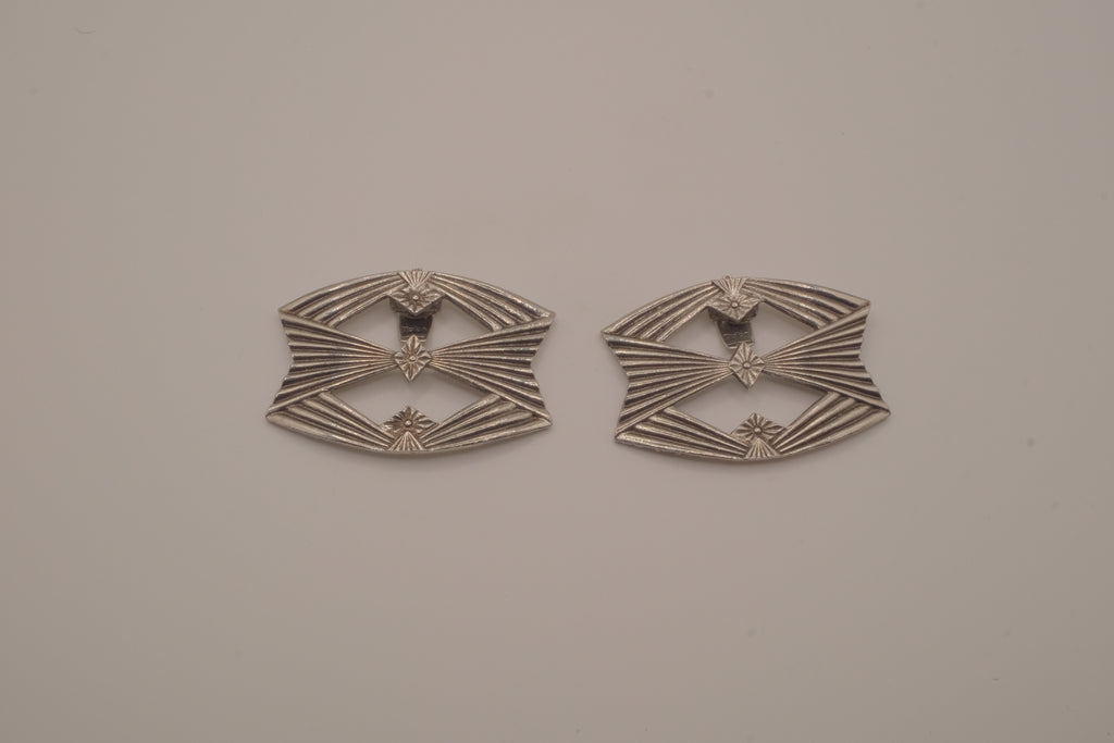 Vintage Art Deco style metal shoe clips