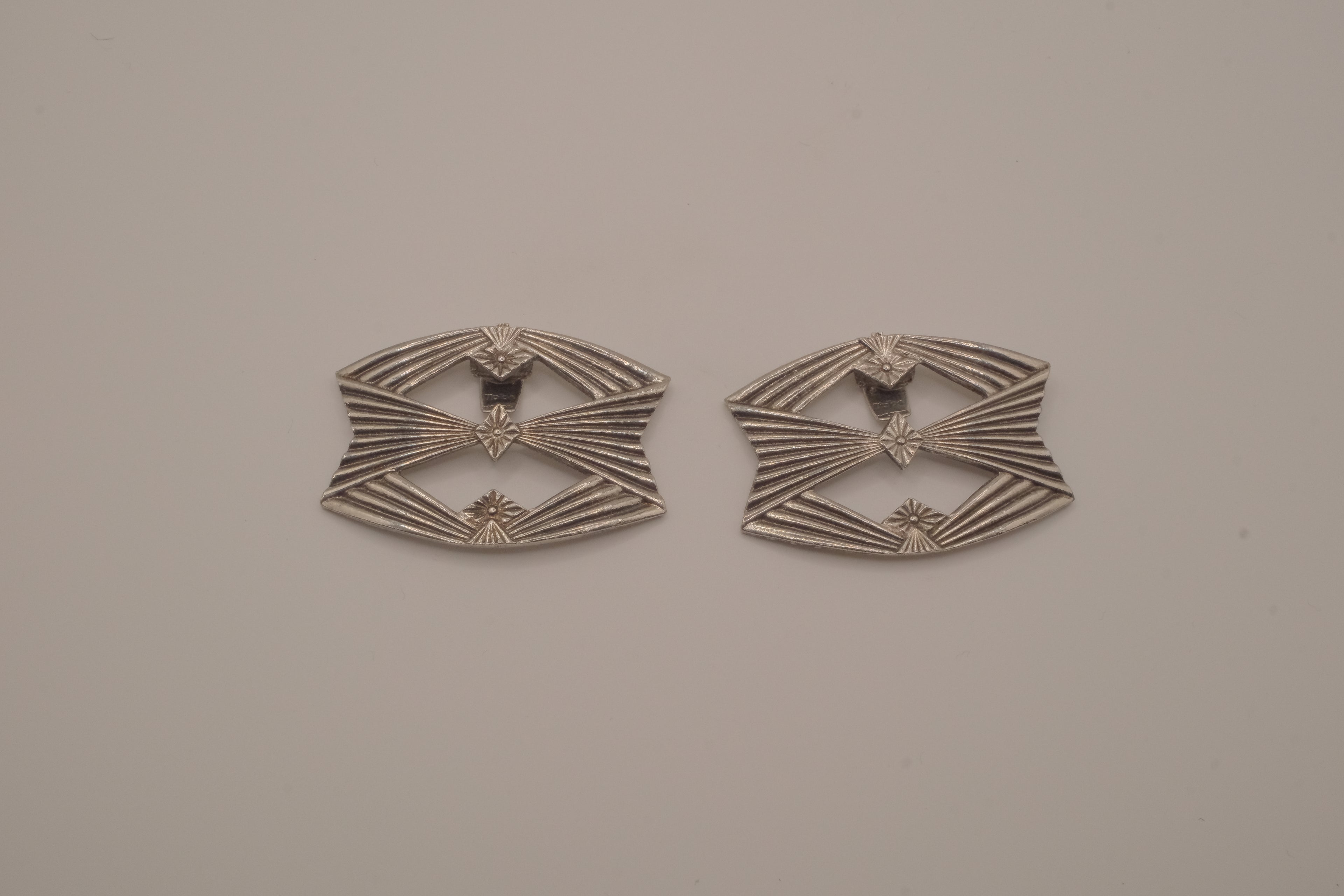 Vintage Art Deco style metal shoe clips