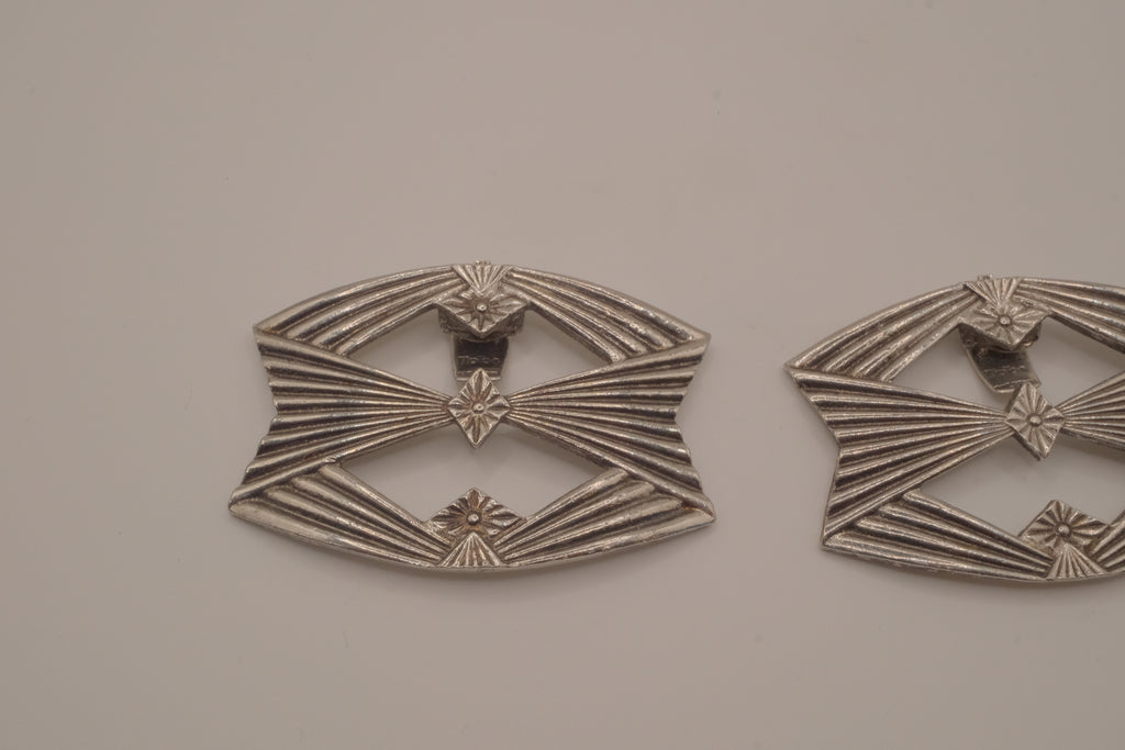 Vintage Art Deco style metal shoe clips