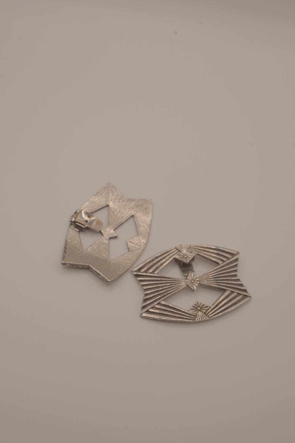 Vintage Art Deco style metal shoe clips