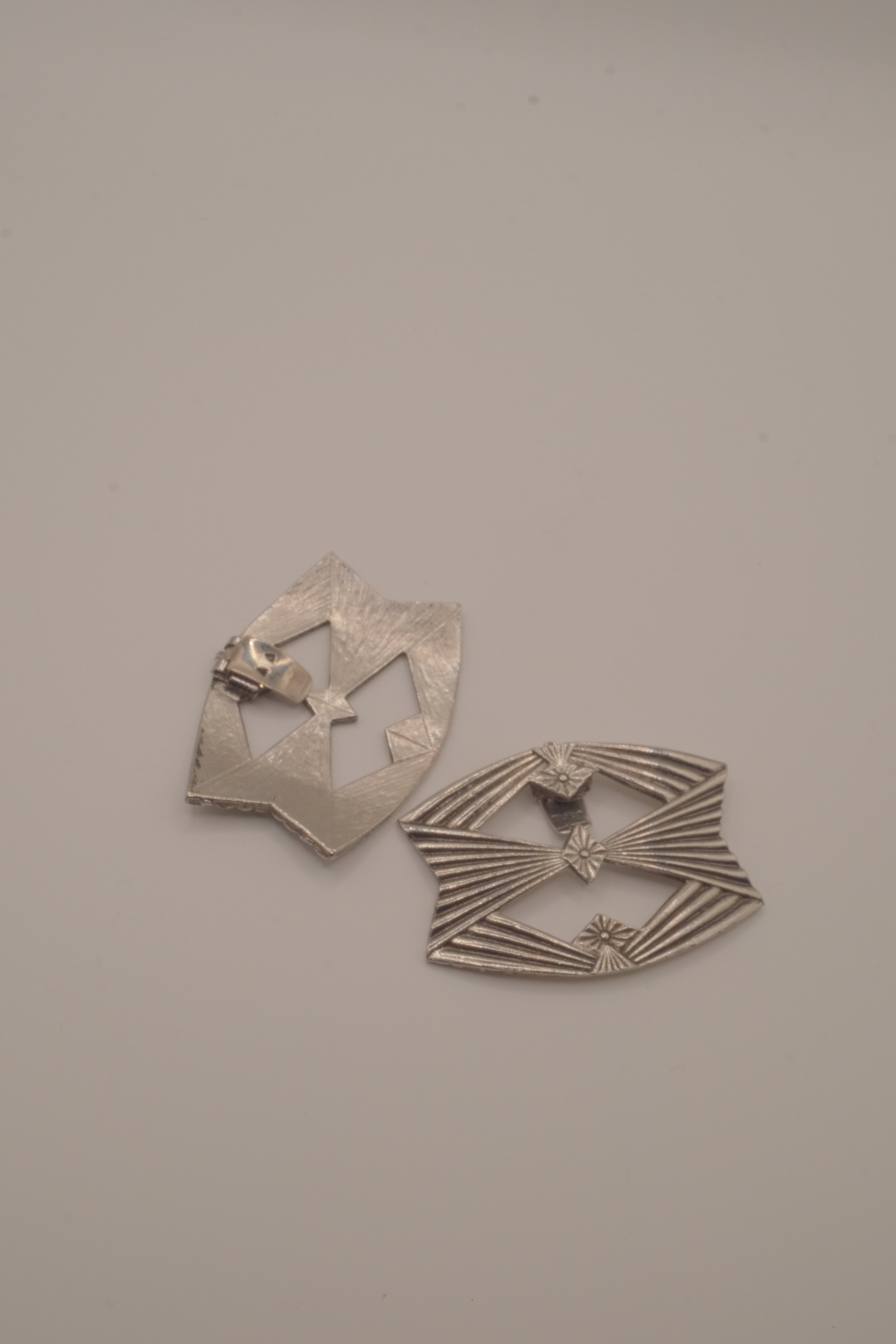 Vintage Art Deco style metal shoe clips