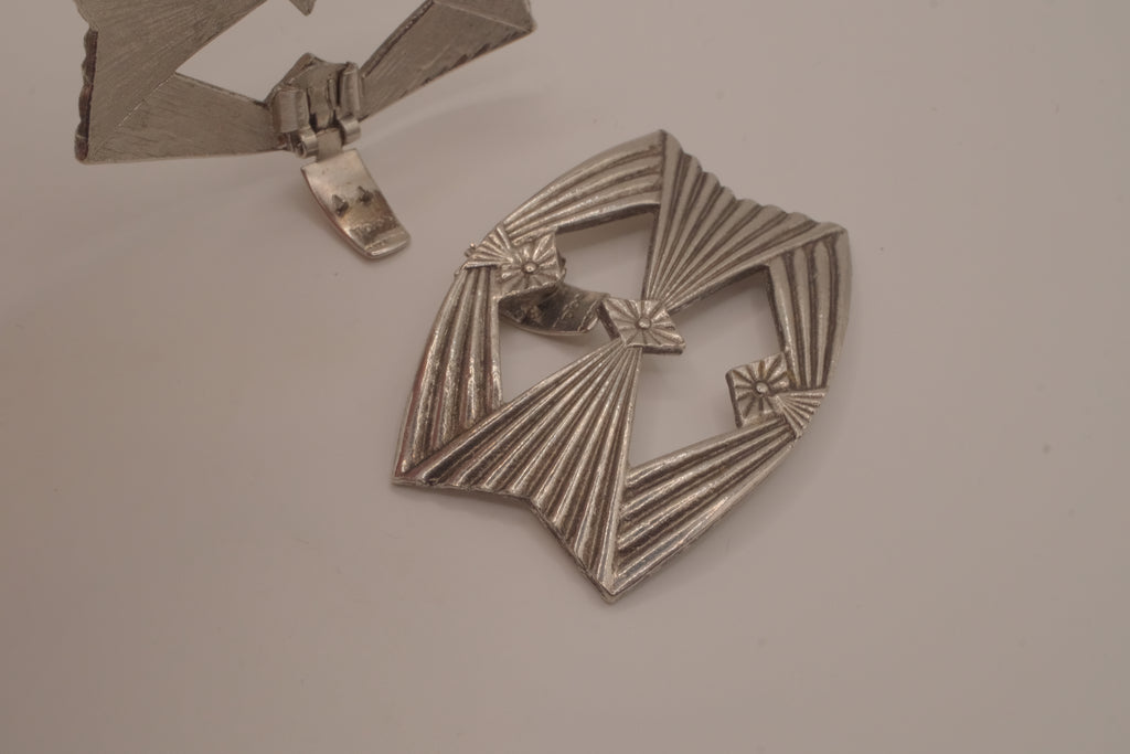 Vintage Art Deco style metal shoe clips