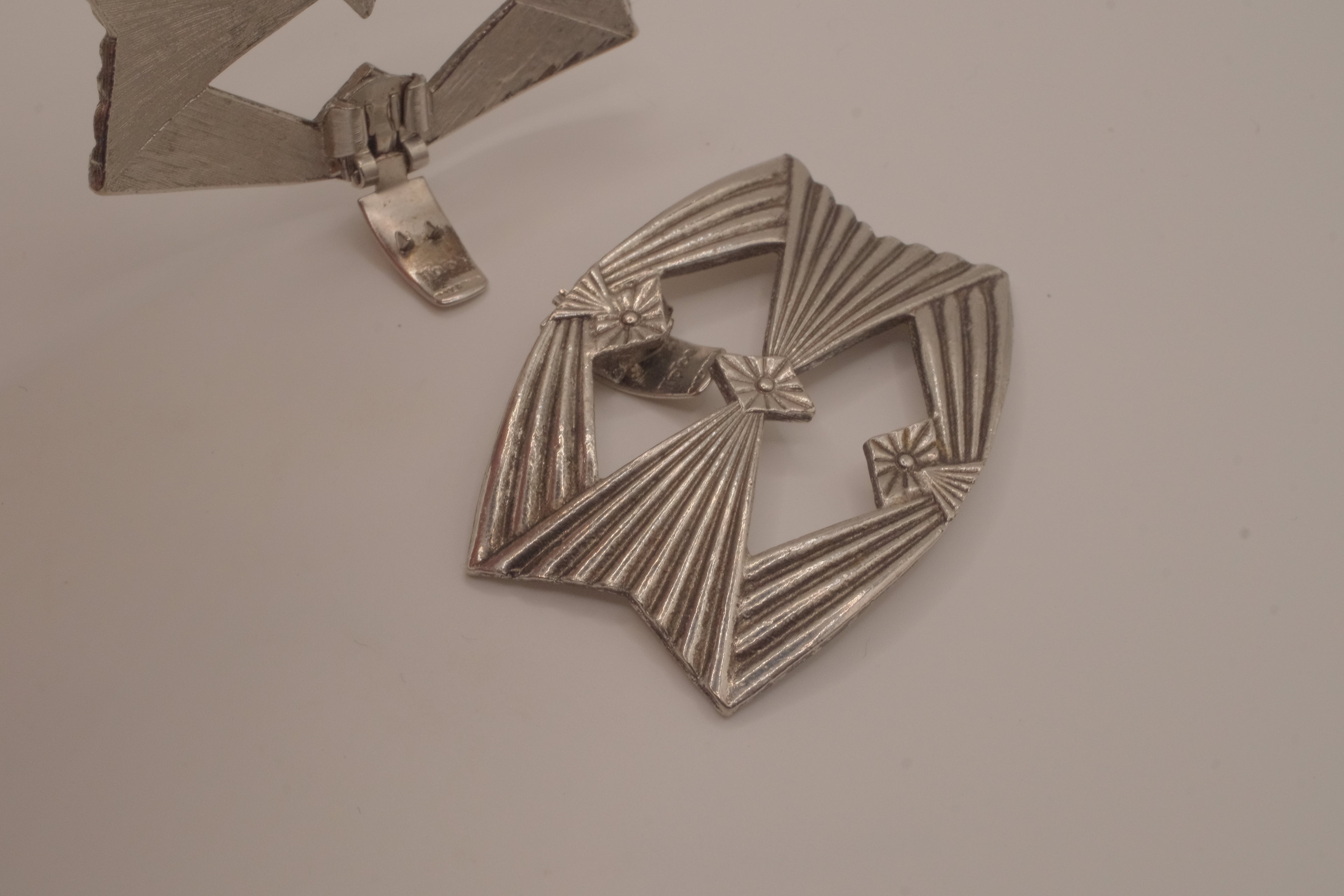 Vintage Art Deco style metal shoe clips