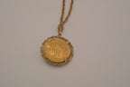 Vintage Anson Pewter gold-plated Virgo zodiac medallion pendant necklace