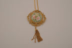 Vintage Victorian-style floral pendant necklace