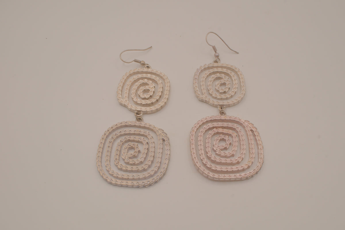 Geometric drop statement earrings