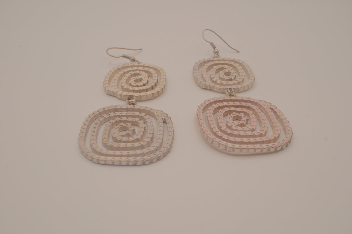 Geometric drop statement earrings