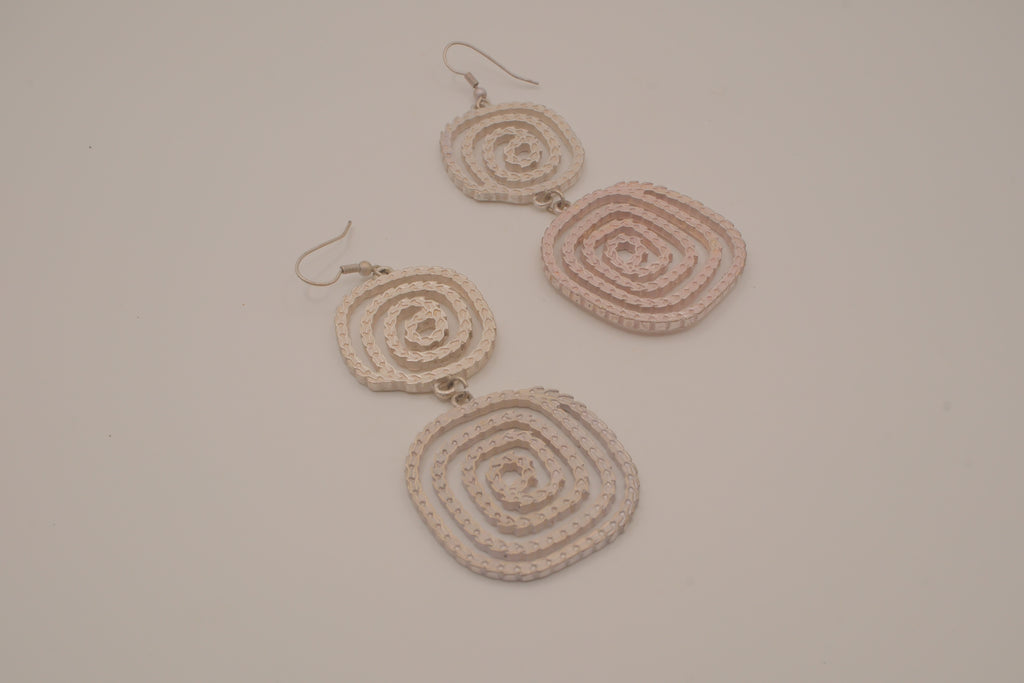 Geometric drop statement earrings