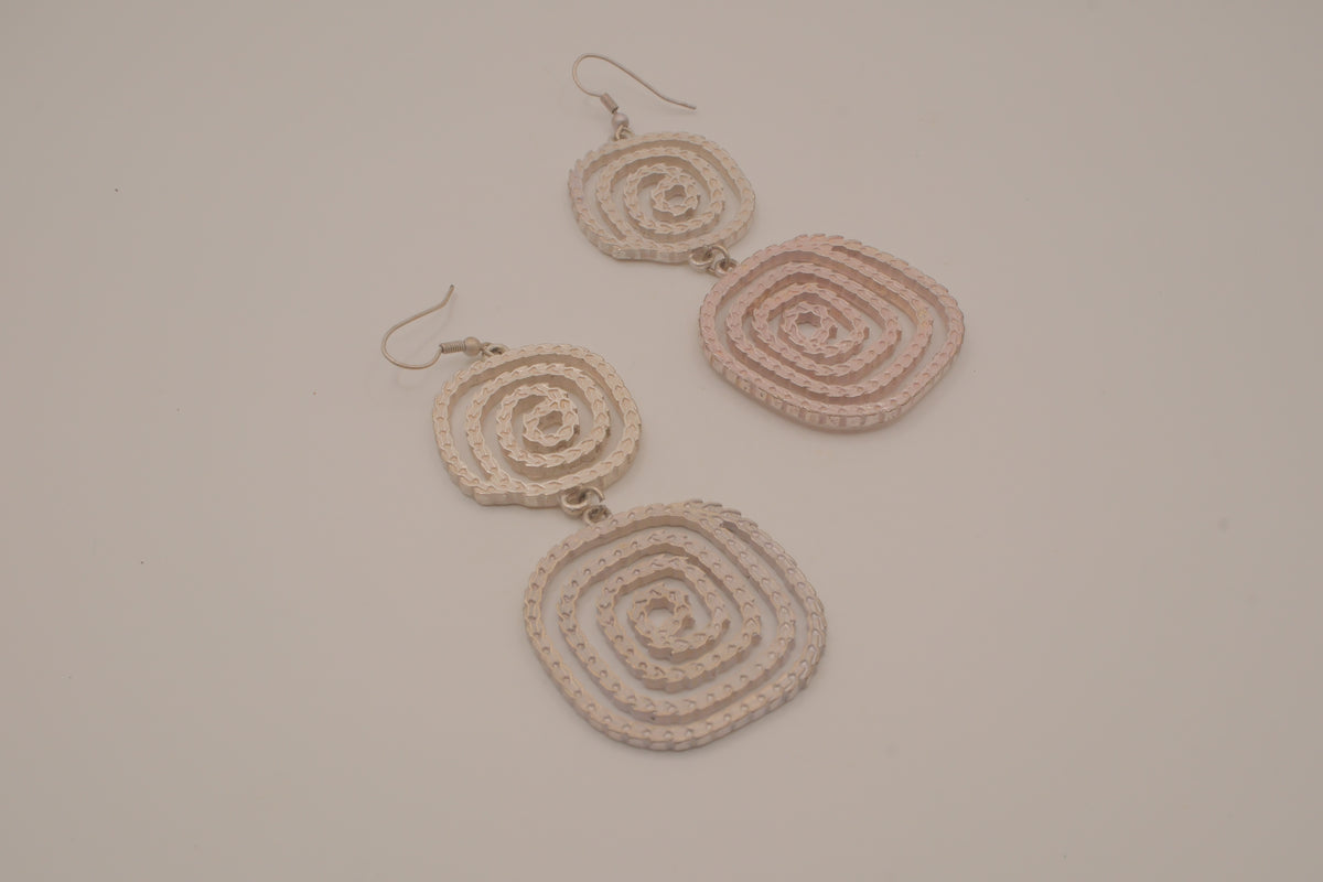 Geometric drop statement earrings